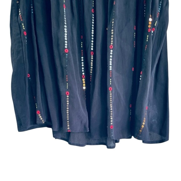 Marks & Spencer Collections Black Sequined beaded Flowy sleeveless top size 12 - Picture 4 of 8